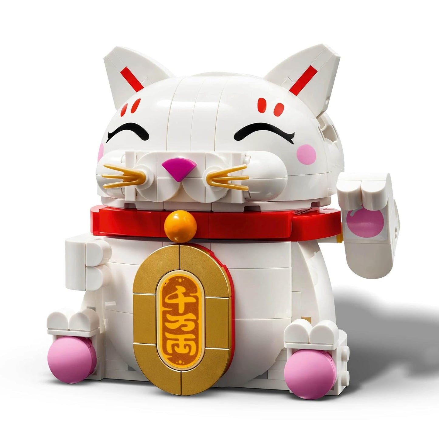 LEGO Lucky Cat Good Luck Decor Piece Building Kit with Beckoning Paw Figurine 40813