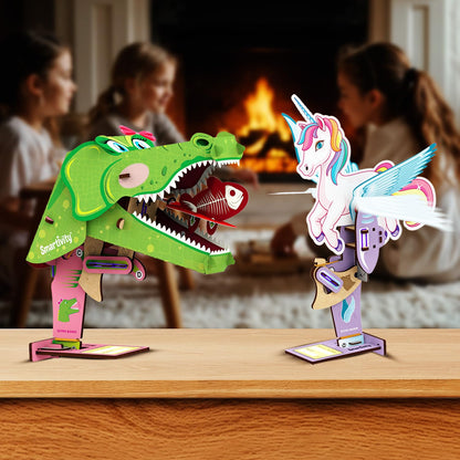 Smartivity 2in1 Animals I Magical Unicorn & Cute Crocodile I Toys for Kids 6-12 Years Old | Birthday Gifts for Boys & Girls| DIY Science Toy for Kids 6,7,8,9,10,11,12 I STEM Educational Game(PACK OF 6)