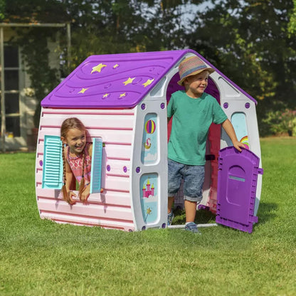 Starplay Children's Unicorn Magical Playhouse, Easy Assembly, Working Door and Shutters (Purple)