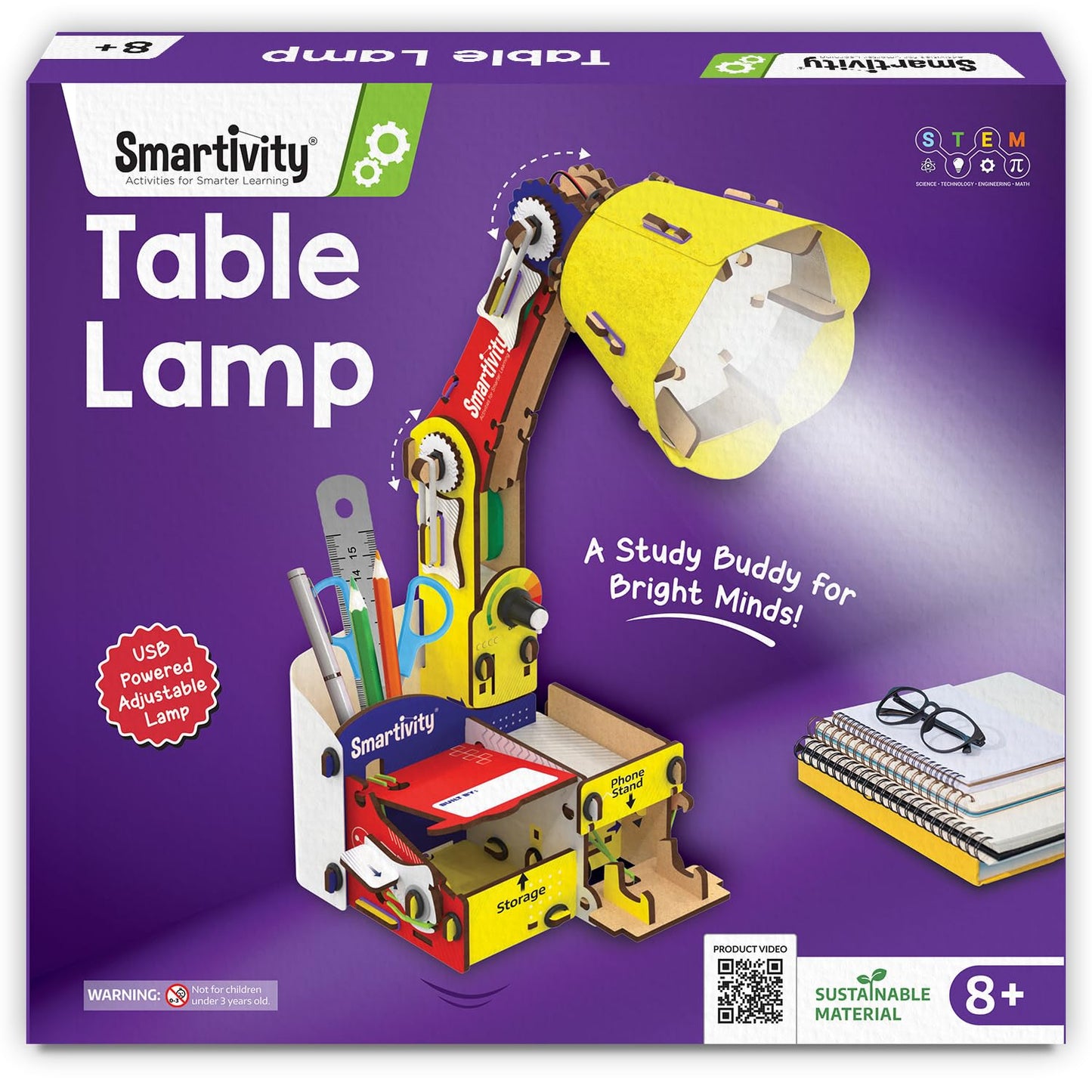 Smartivity DIY Adjustable Table Lamp for Kids Ages 8-14 | USB-C Powered Lamp with Phone Stand & Organizer | Birthday Gift for Boys & Girls | Educational Toy for 8,9,10,11,12,13,14 Years(PACK OF 6)