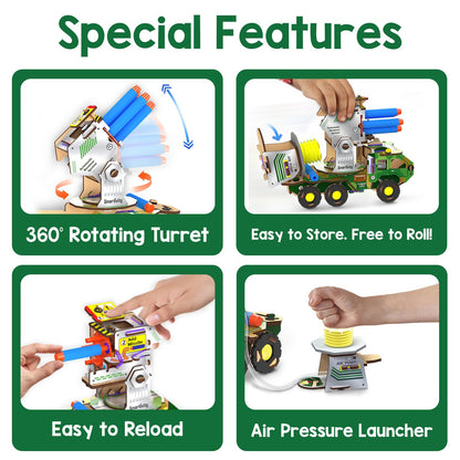 Smartivity DIY Military Vehicle for Kids 8-14 Years | Army Truck with Air Powered - Missle Launch System | Birthday Gift for Boys & Girls | I STEM Toy for 8,9,10,11,12,13,14 Years(PACK OF 6)