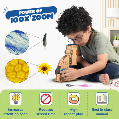 Smartivity DIY Microscope 100x Zoom Toy for Kids Age 8-10-12-14 Years Old(PACK OF 6)