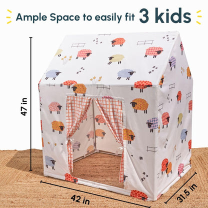 Curious Cub Kids Tent House |Tent for Kids 2 to 5 Years|Play House for Children with Curtains & Easy Setup| Ideal for Screen Free Play Time,Pretend Play,Reading & Sleep Zone| Gift for Children