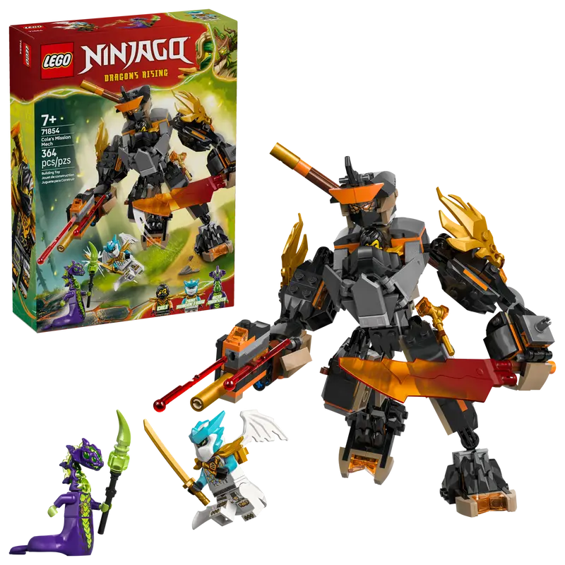 LEGO NINJAGO Cole's Mission Mech & Dragon Zane 71854
