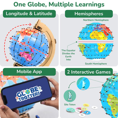 Smartivity Interactive Globe Model for Kids 8-14 Years Old | Build Your Own Globe with 1000+ Facts About Animals, Monuments, Places I Birthday Gift for Boys...(PACK OF 6)