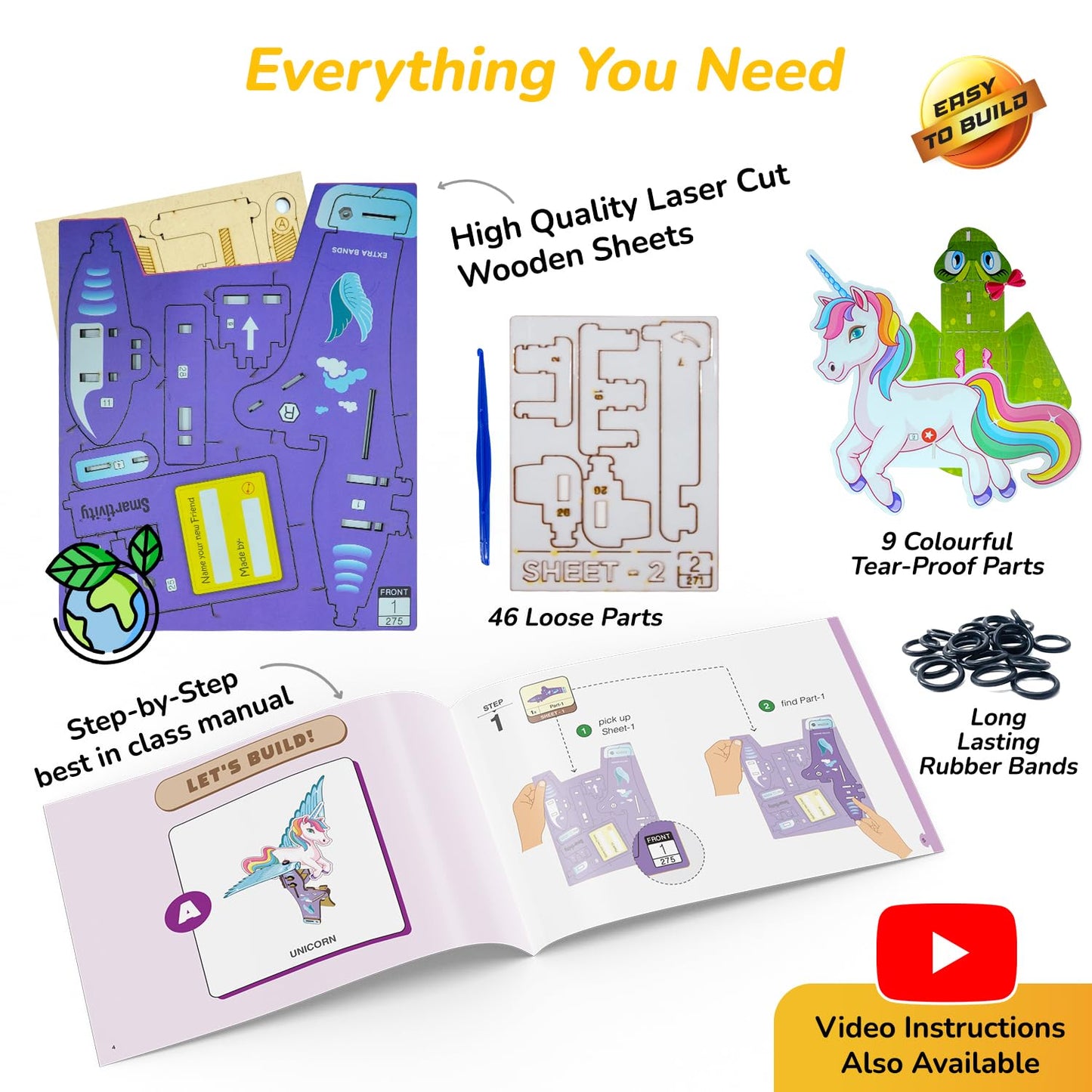 Smartivity 2in1 Animals I Magical Unicorn & Cute Crocodile I Toys for Kids 6-12 Years Old | Birthday Gifts for Boys & Girls| DIY Science Toy for Kids 6,7,8,9,10,11,12 I STEM Educational Game(PACK OF 6)