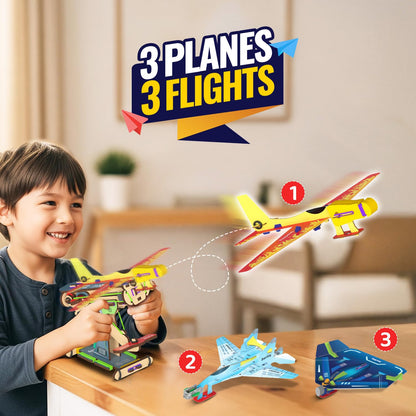 Smartivity 3in1 Airplanes Launcher Toy for Kids 6-12 | Build & Launch 3 Planes – Fighter Jet, Glider, Stealth | Birthday Gift for Boys & Girls I DIY STEM Toy for Ages 6,7,8,10,11,12 Years(PACK OF 6)
