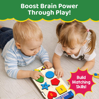 Smartivity Shape Sorter Learning Toy for Kids 2–5 Years Old | 12 Wooden Shape Pieces, 10 Challenge Cards | Teaches Colour Recognition & Counting |...(PACK OF 6)