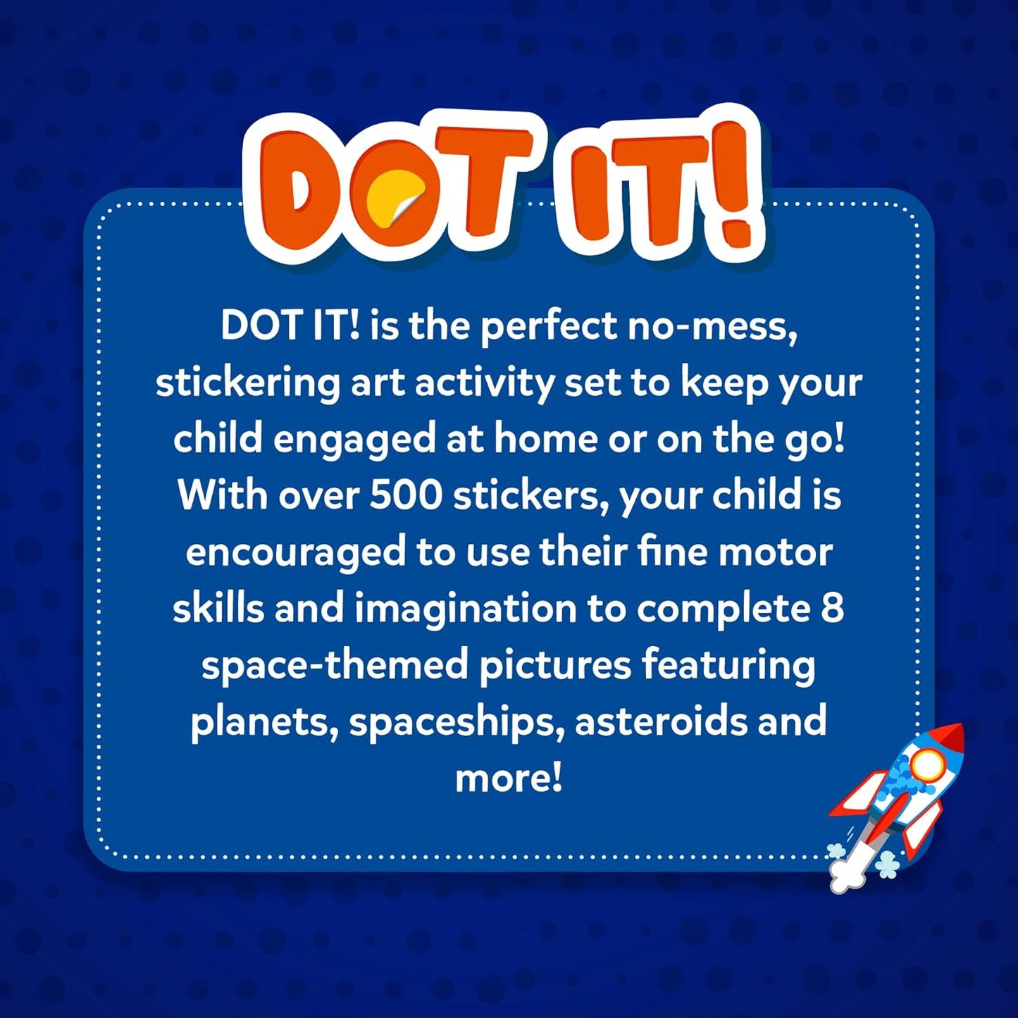 Skillmatics Paper Dot It Sticker Art Activity - Space, Mess-Free Fun for Kids, 500+ Stickers, Craft Kits, DIY Activity, Travel Toys, Gifts for Boys & Girls Ages 3, 4, 5, 6, 7, Multi(PACK OF 5)