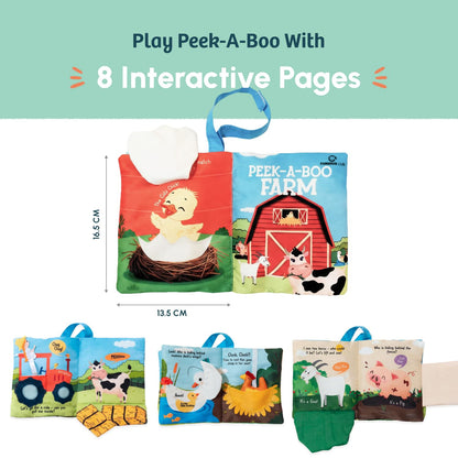 Curious Cub Crinkle Cloth Book for Babies 0-6 Months, Sensory Toy Touch & feel book, soft flaps & textures, tummy time, early learning baby gift
