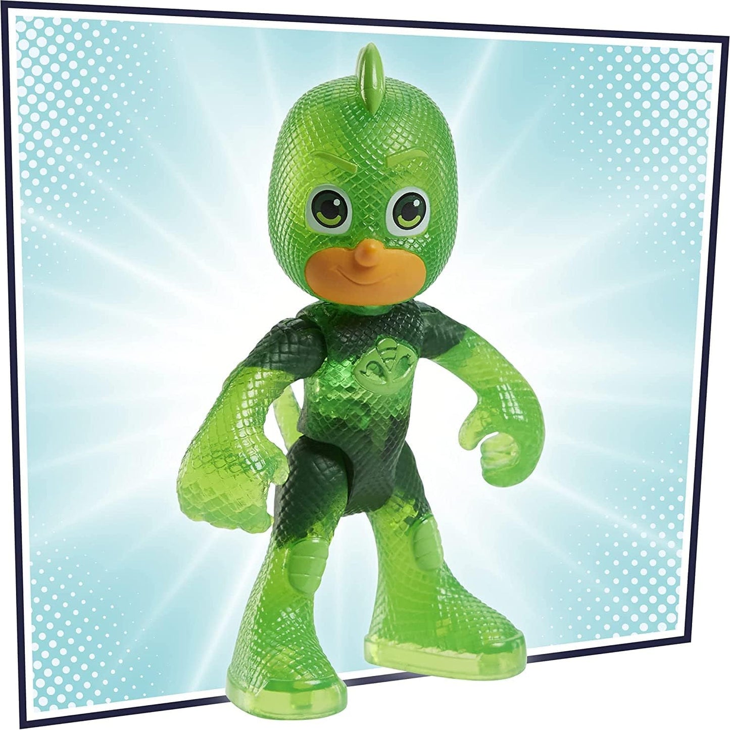 PJ Masks Glow & Go Gekko-Mobile Preschool Toy Vehicle, Gekko Car Light-Up Racer with Gekko Action Figure for Kids Ages 3 and Up