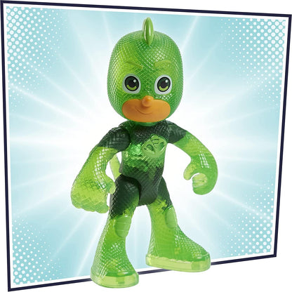 PJ Masks Glow & Go Gekko-Mobile Preschool Toy Vehicle, Gekko Car Light-Up Racer with Gekko Action Figure for Kids Ages 3 and Up