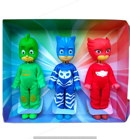 PJ Mask Cartoon Superhero Doll Action Figure Toy Set with 3 Hero Characters, Ages 3+