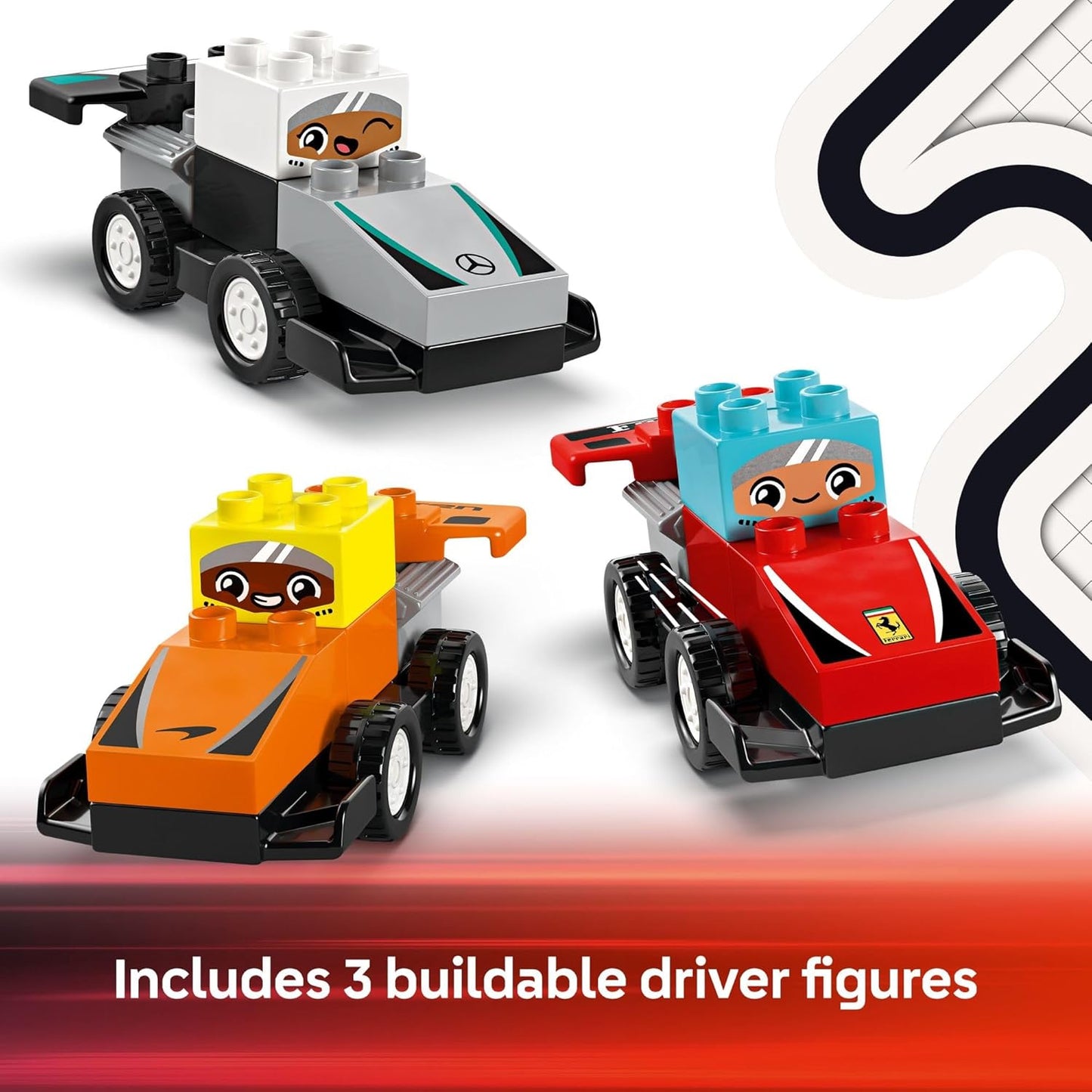 LEGO DUPLO Town F1 Team Race Cars & Drivers Building Toy Playset 10445