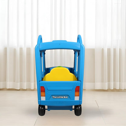 Yaya Blue Bus Roof Car, Ride-on Toy with Interactive Steering Wheel, EVA Foam Wheels, Storage Compartment, 360° Rotating Front Wheel, Double Opening Doors, Indoor Outdoor Use