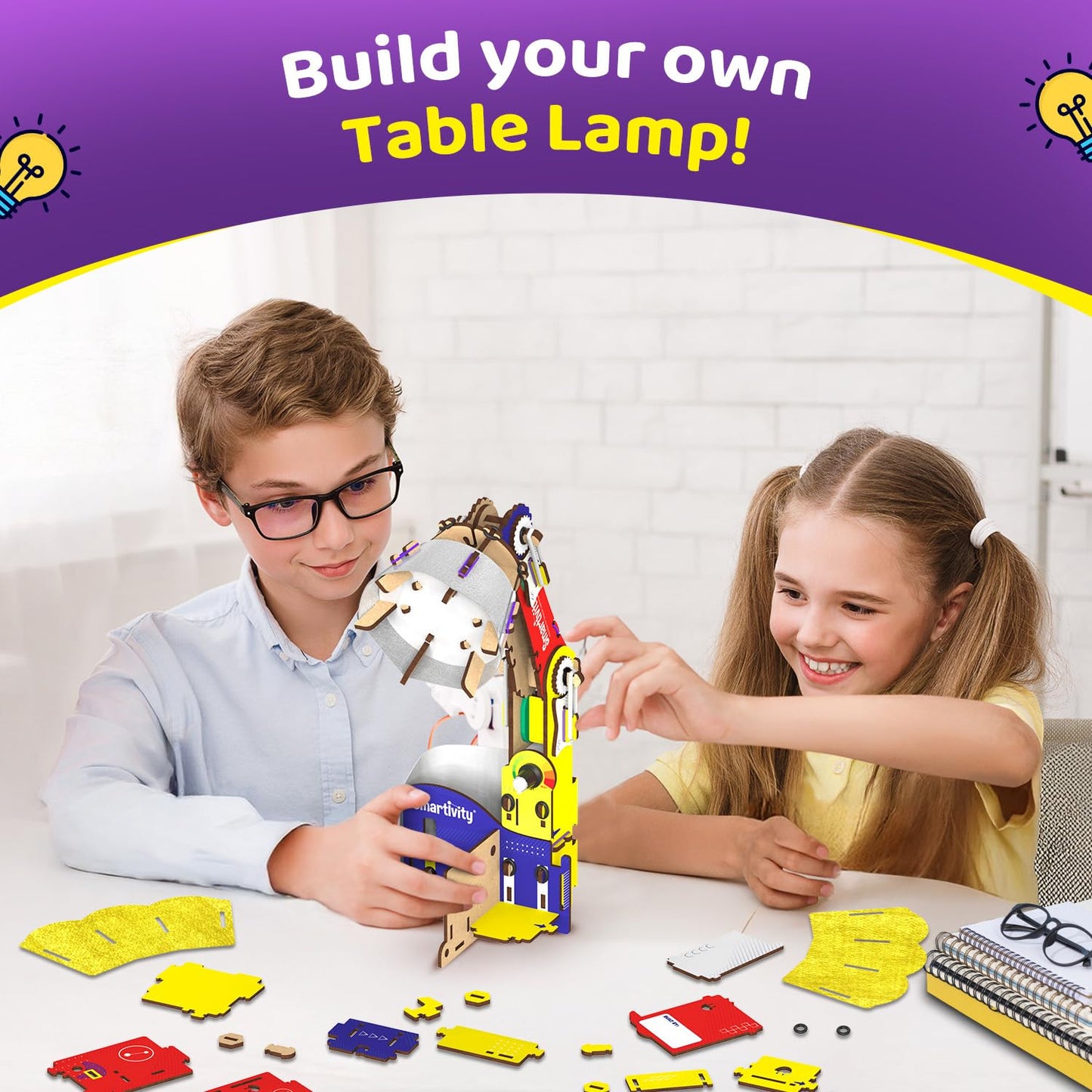 Smartivity DIY Adjustable Table Lamp for Kids Ages 8-14 | USB-C Powered Lamp with Phone Stand & Organizer | Birthday Gift for Boys & Girls | Educational Toy for 8,9,10,11,12,13,14 Years(PACK OF 6)
