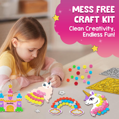 Smartivity Pom Pom Magnet Craft Kit for Kids Ages 4-10 | Princess and Unicorn Themed | Birthday Gift for Boys&Girls | Art&Craft Activity Kit for 4,5,6,7,8,9,10 Years(PACK OF 6)