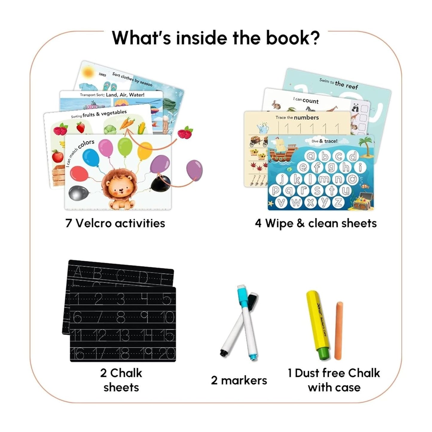 Curious Cub Montessori Busy Book | Toddler Busy Binder for 2-5 Yrs | Activity Binder| Quiet Book| Educational Toys For 3 Year Old| Kids Learning Books 2-3Years| Velcro Books For 2 Yrs Old | Kids Gifts