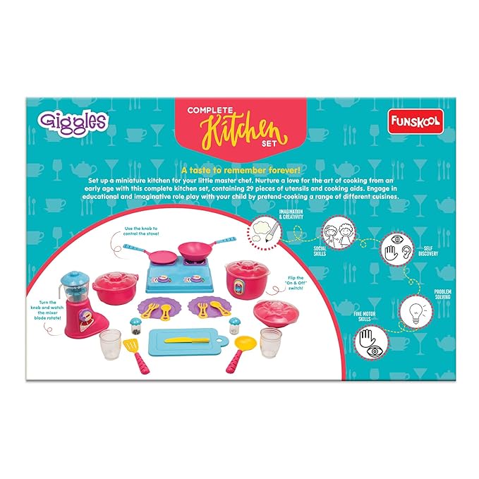 Giggles Complete Kithcen Playset, Realistic Pretend Cooking Toy for Kids (PACK OF 6)