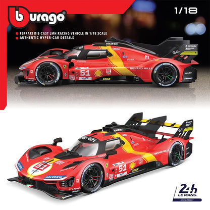 Bburago - 1/18 Ferrari Racing - 499P LMH 2023#51 - Red