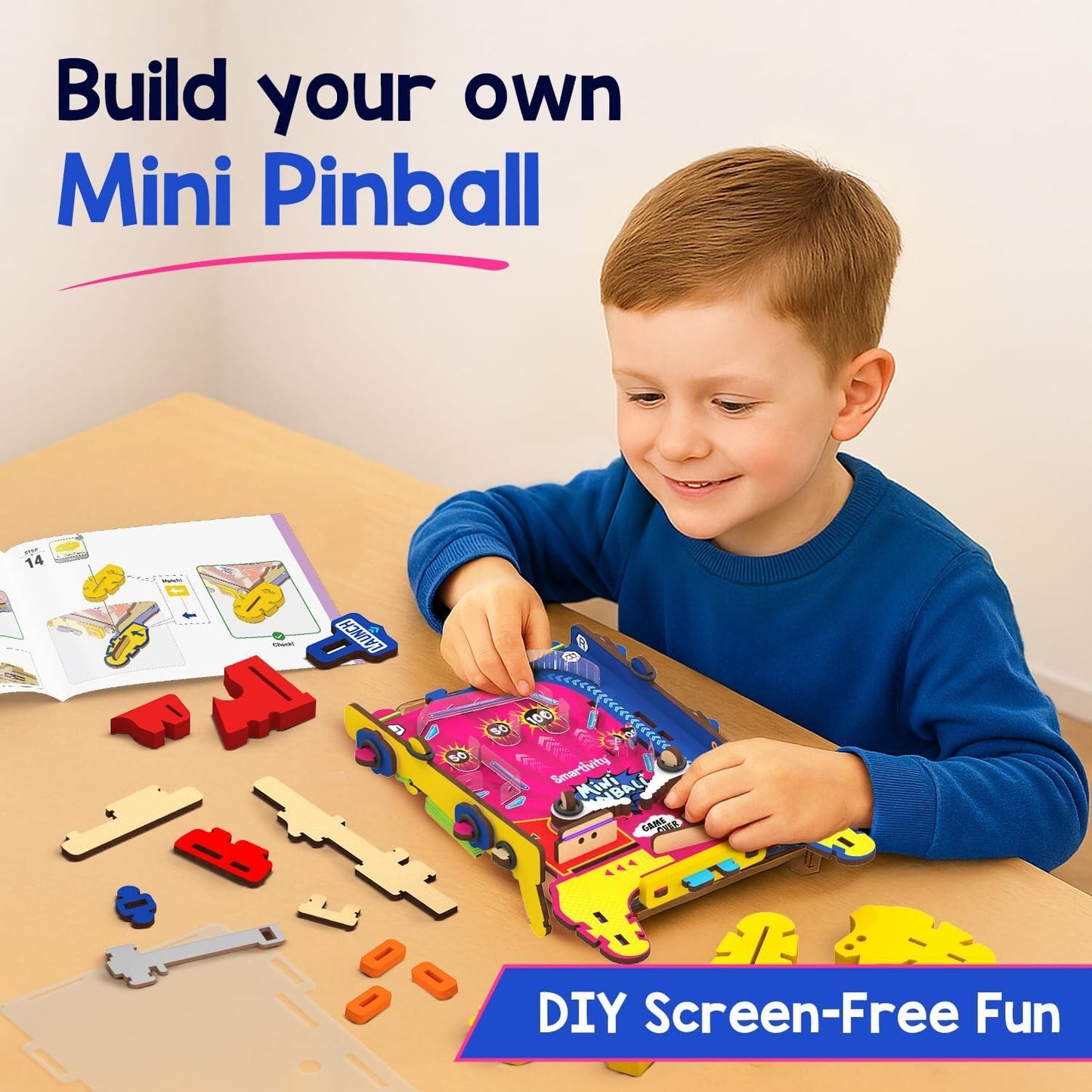 Smartivity Mini Pinball Game for Kids Ages 6-7-8-9-10-11-12 Years | Build Your Own Hand-Held Pinball I Birthday Gift for Boys & Girls | DIY Toy for Kids 6-12 Years Old IScreen Free Play(PACK OF 6)