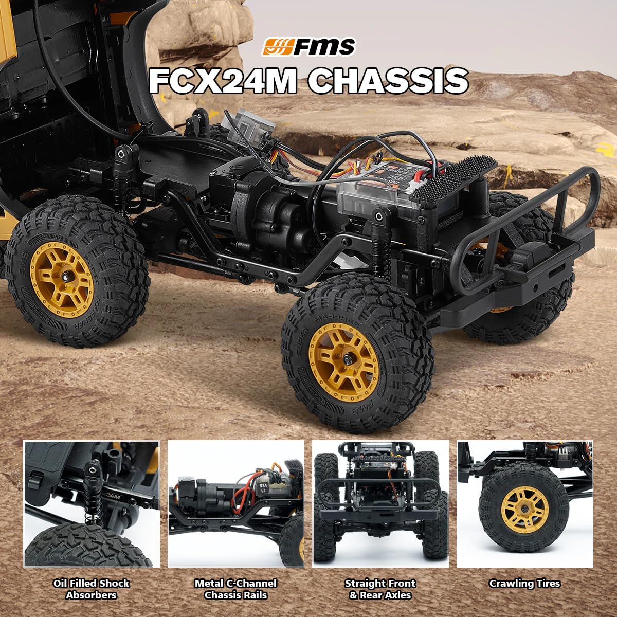 FMS FCX24M 1:24 Land Rover Discovery Camel Trophy Edition RTR RC Crawler