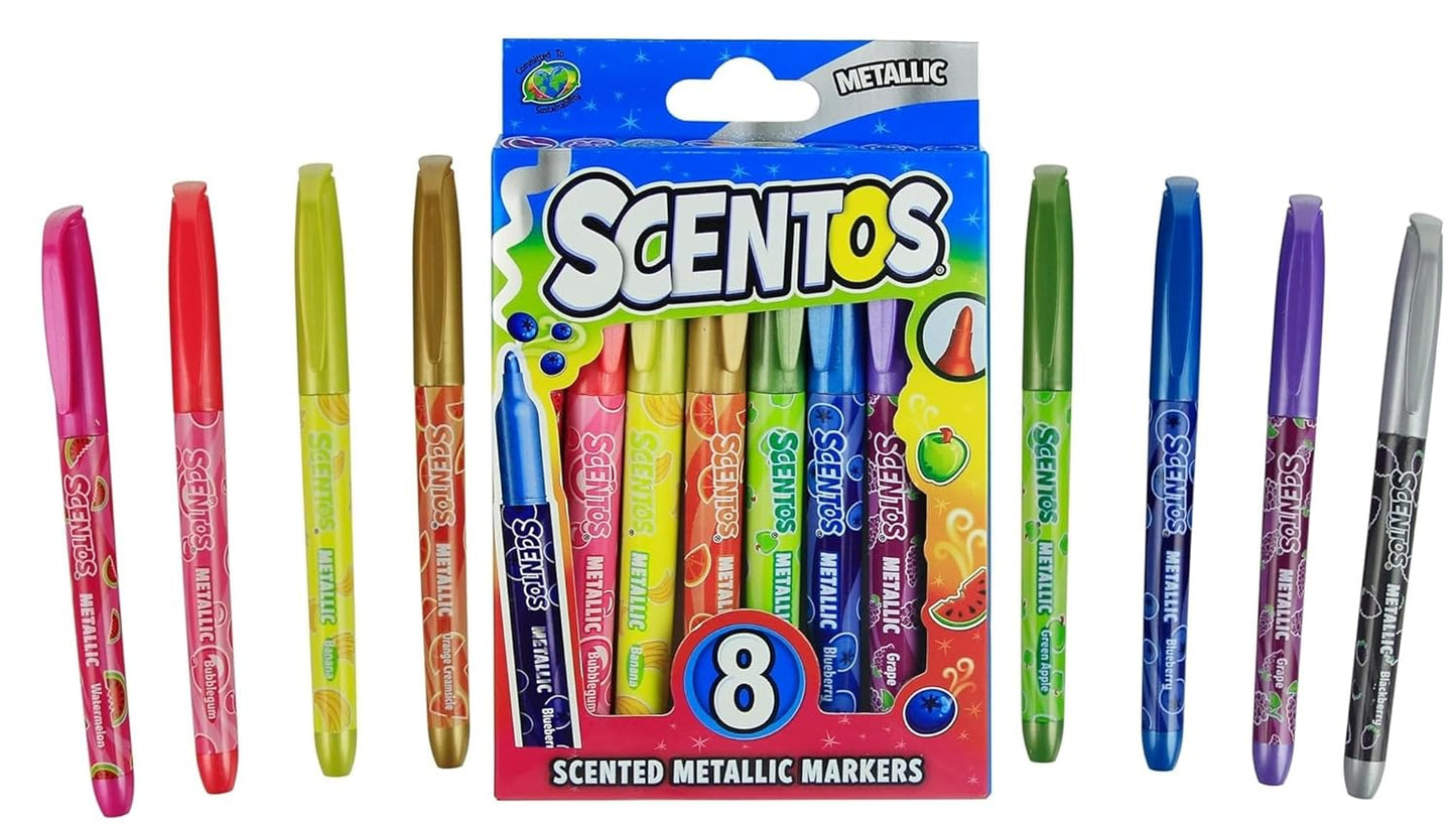 Scentos Scented Metallic Markers/Sketch Pens (PACK OF 12)