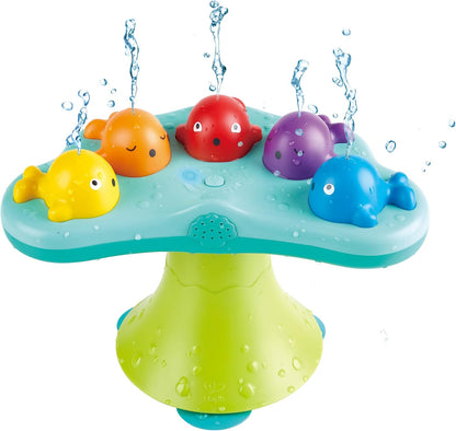 Hape Musical Whale Fountain Bath Toy, Non-Toxic, Fun Bath & Water Play Toys for Babies, Water Squirting Action