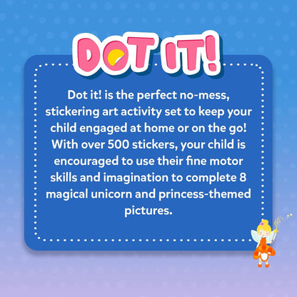Skillmatics Dot It Sticker Art Activity - Unicorns & Princesses, Mess-Free Fun for Kids, 500+ Stickers, Craft Kits, DIY Activity, Travel Toys, Gifts for Boys & Girls Ages 3, 4, 5, 6, 7(PACK OF 5)