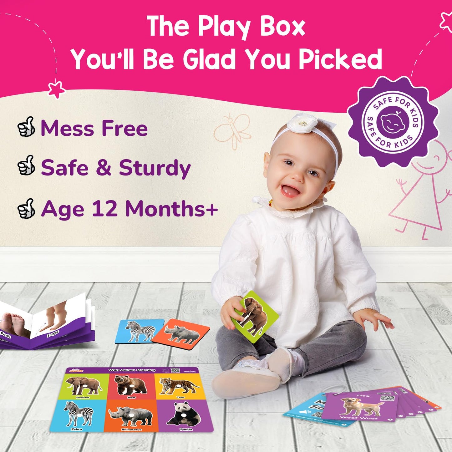 Smartivity 5in1 Montessori Play Box for 1+ Years Boys & Girls | 5 Educational Activities | Birthday Gift for 1+ Year Old Kids I Brain Boosting Toy, Builds - Motor, Shapes, Matching Skills(PACK OF 6)