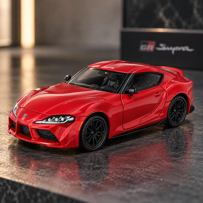 BSC 1:64 Toyota GR Supra A90 Red Diecast Model Car with Display Case