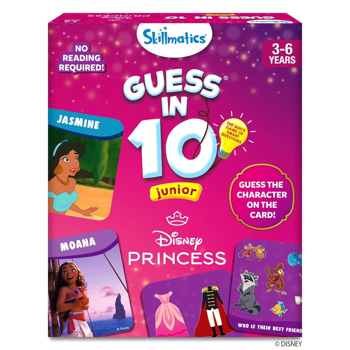 Skillmatics Guess in 10 Junior Disney Princess for Kids, Girls, Boys Who Love Card Games, Board Games, Cinderella, Ariel, Jasmine, Gifts for Ages 3, 4, 5, 6, Travel Friendly(PACK OF 5)