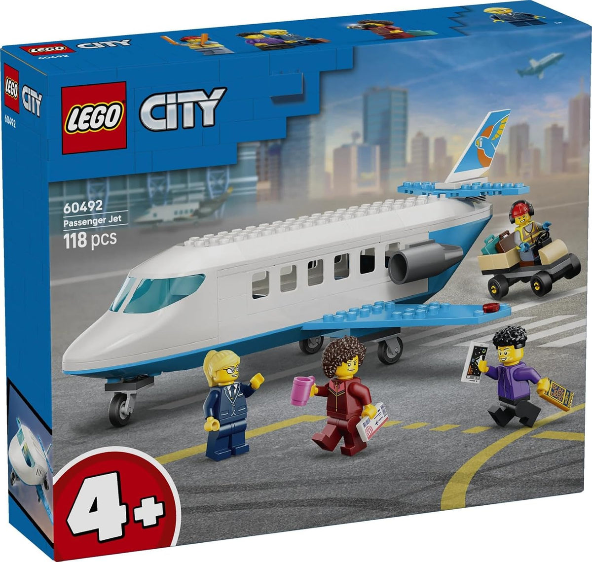 LEGO City 60492 Passenger Jet Airplane Building Set, 118 Pieces, 4+