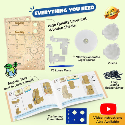 Smartivity DIY Microscope 100x Zoom Toy for Kids Age 8-10-12-14 Years Old(PACK OF 6)