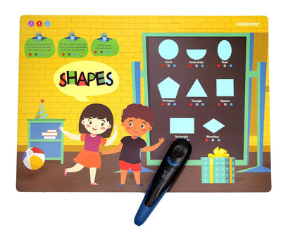 goDiscover Kinder Smart Interactive Early Learning Posters with Talking Pen | Set of 18 Paper-Based Multi-Sensorial Educational Poster for Kids Age 3 to 6 year | Learning Kit for Toddlers and Children