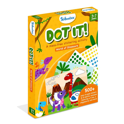 Skillmatics Paper Dot It Sticker Art Activity - Dinosaurs, Mess-Free Fun for Kids, 500+ Stickers, Craft Kits, DIY Activity, Travel Toys, Gifts for Boys & Girls Ages 3, 4, 5, 6, 7, Multicolour(PACK OF 5)