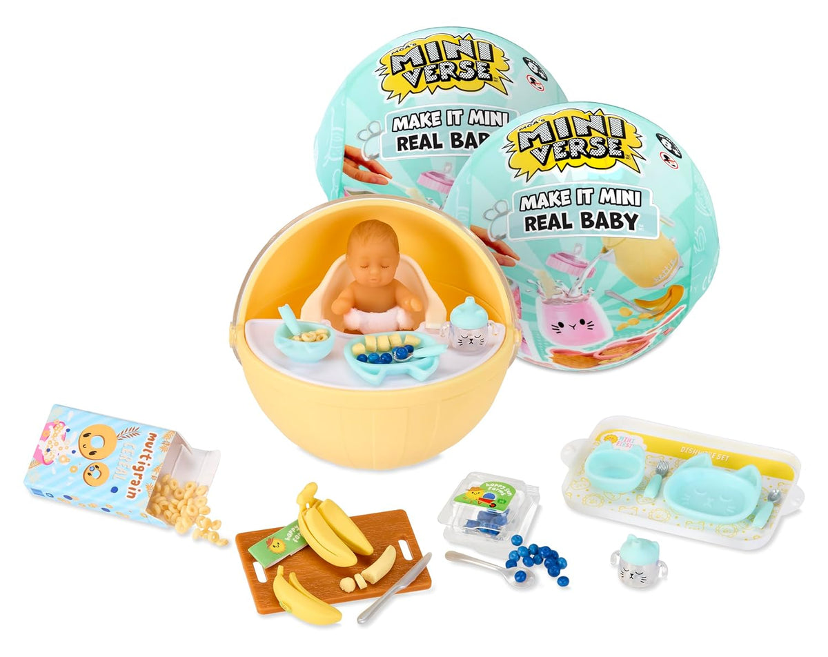 MGA’s Miniverse Make It Mini Real Baby 2-Pack – Mini Baby Collectibles with Feeding Accessories