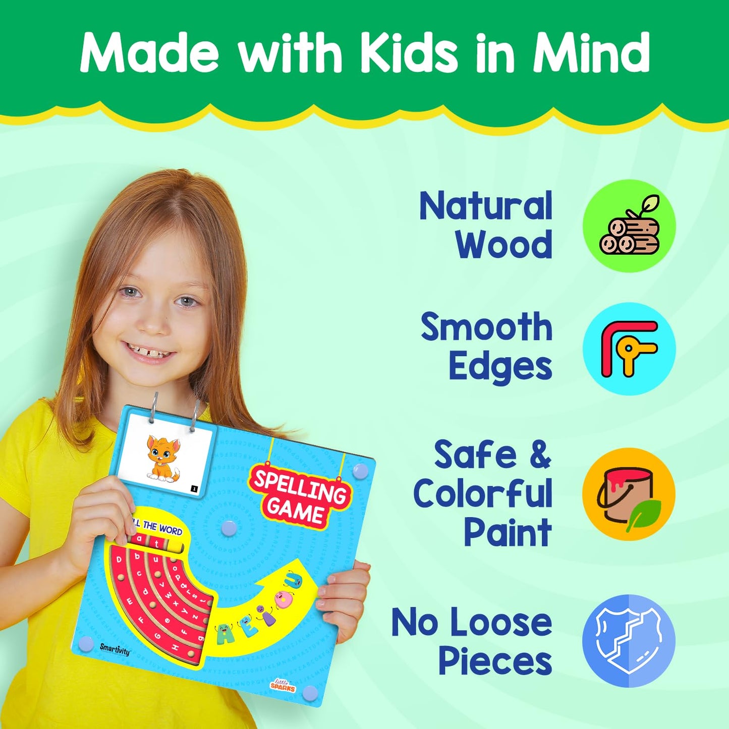 Smartivity Spelling Game Learning Toy for Kids 4-8 Years Old I 50+ Picture Cards I Birthday Gift I Educational Word & Vocabulary Building Toy with Rotating Letter Wheels I Travel-Friendly(PACK OF 6)