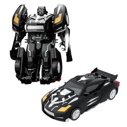 Marvel Black Panther Transforming Mech Suit Car | Avengers 2-in-1 Transforming Superhero Action Figure Robot Toy by Comiclyfe | Kids Super Heroes Robot Figurine