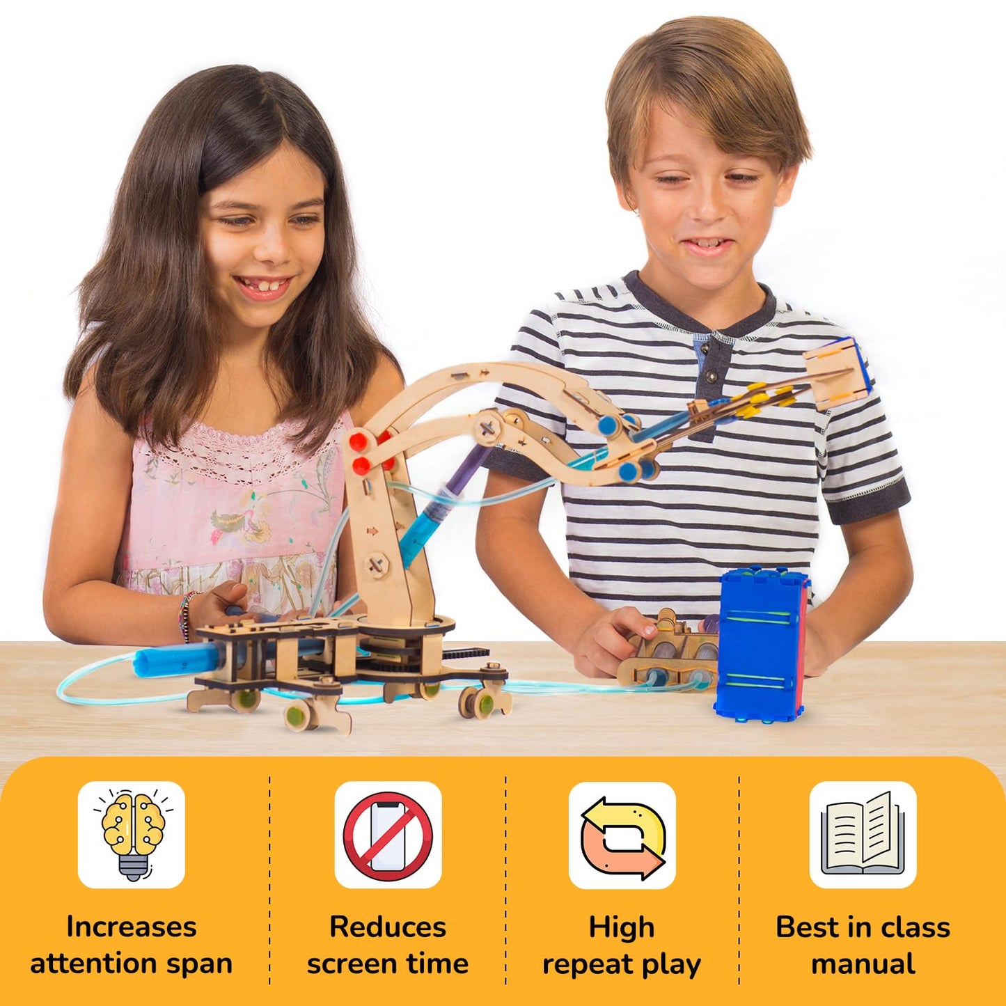 Smartivity Hydraulic Crane, STEM DIY Fun Toy, Educational & Construction Based Activity Game Kit for Kids 6 to 14, Best Birthday Gift for Boys &...(PACK OF 6)