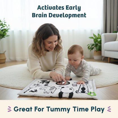 Curious Cub Sensory Cloth Mat | Play Mat for Babies 0 to 12 Months | Tummy Time Toys for Babies with 6 Interactive Features Baby Toys | Gift for New Born Baby Boy & Girl | Toys for New Born Baby