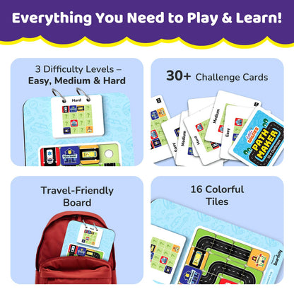 Smartivity Path Maker Brain Puzzle for Kids 4-8 Years Old I Guide Vehicles to Their Destination - 30+ Challenges I Logic & Problem-Solving Puzzle Game...(PACK OF 6)