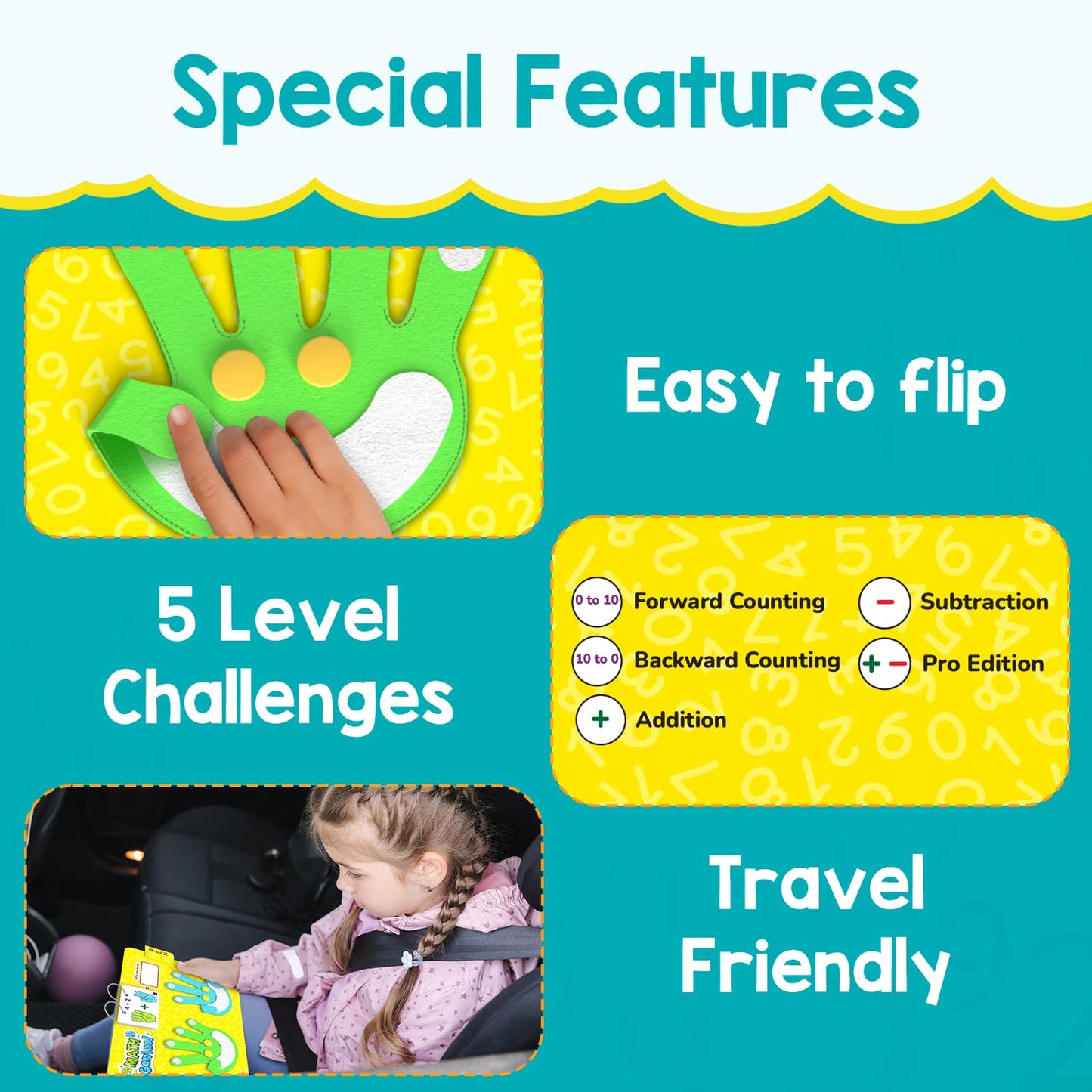 Smartivity Math Genius | Educational Toy for Kids 3+ Years | 40+ Challenges - Foldable Finger Counting Hands | Learn Counting, Numbers, Addition & Subtraction | Birthday Gift for Boys & Girls 3,4,5,6(PACK OF 6)