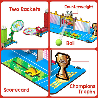 Smartivity Tabletop Tennis Game Kit for Kids 6 to 12, 2-Player STEM Toy with Mechanical Rackets & Scoreboard, Birthday Gift for Boys & Girls Age 6,7,8,9,10,11,12,13,14 Years, Table Tennis(PACK OF 6)