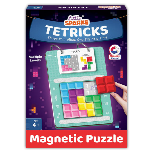 Smartivity Tetricks - Magnetic Puzzle Game for Kids 4–8 Years | 30+ Fun Brain Challenges with 6 Magnetic Shapes | Learning and Educational Toy I Birthday...(PACK OF 6)
