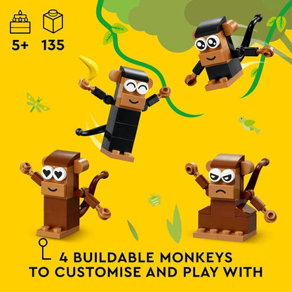 LEGO Classic 11031 Creative Monkey Fun Building Set, 135 Pieces, 5+