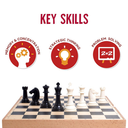 Games, Deluxe Chess, Wooden Set, War & Strategy, Family Games (PACK OF 4)