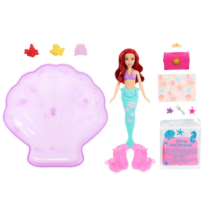 Mattel Disney Princess Ariel Mermaid Doll Playset & Pool Set with Moldable Sand, 3 Sand Molds, Beach Towel & 5 Accessories, Inspired by The Little Mermaid,Doll