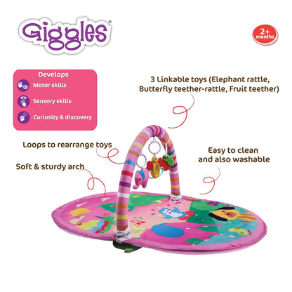 Giggles - Deluxe Play Gym, Pink Colour Activity Playgym, 3 in 1 Modes of Play (PACK OF 4)