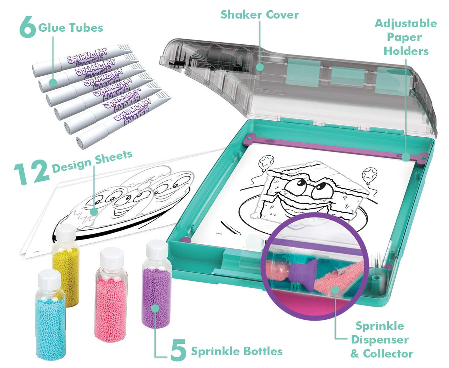 Crayola Sprinkle Art Shaker, Rainbow Arts and Crafts, Gifts for Girls & Boys, Ages 5, 6, 7, 8